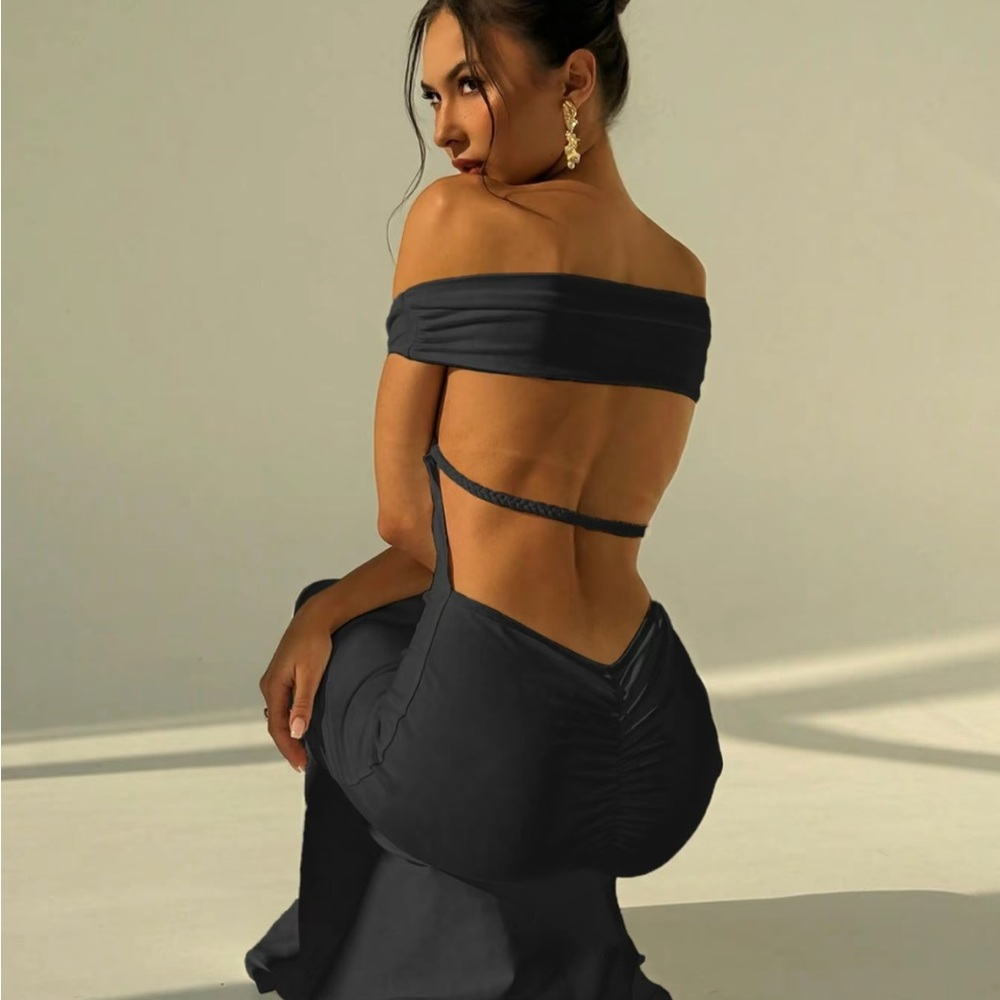 Elegant Black Off-Shoulder Dress